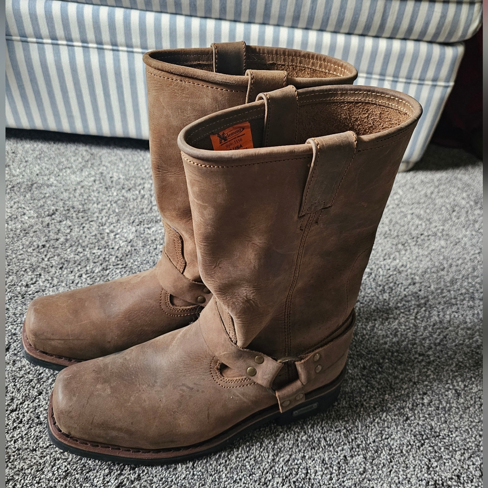 Element Brown Cowboy Western Boots Suede